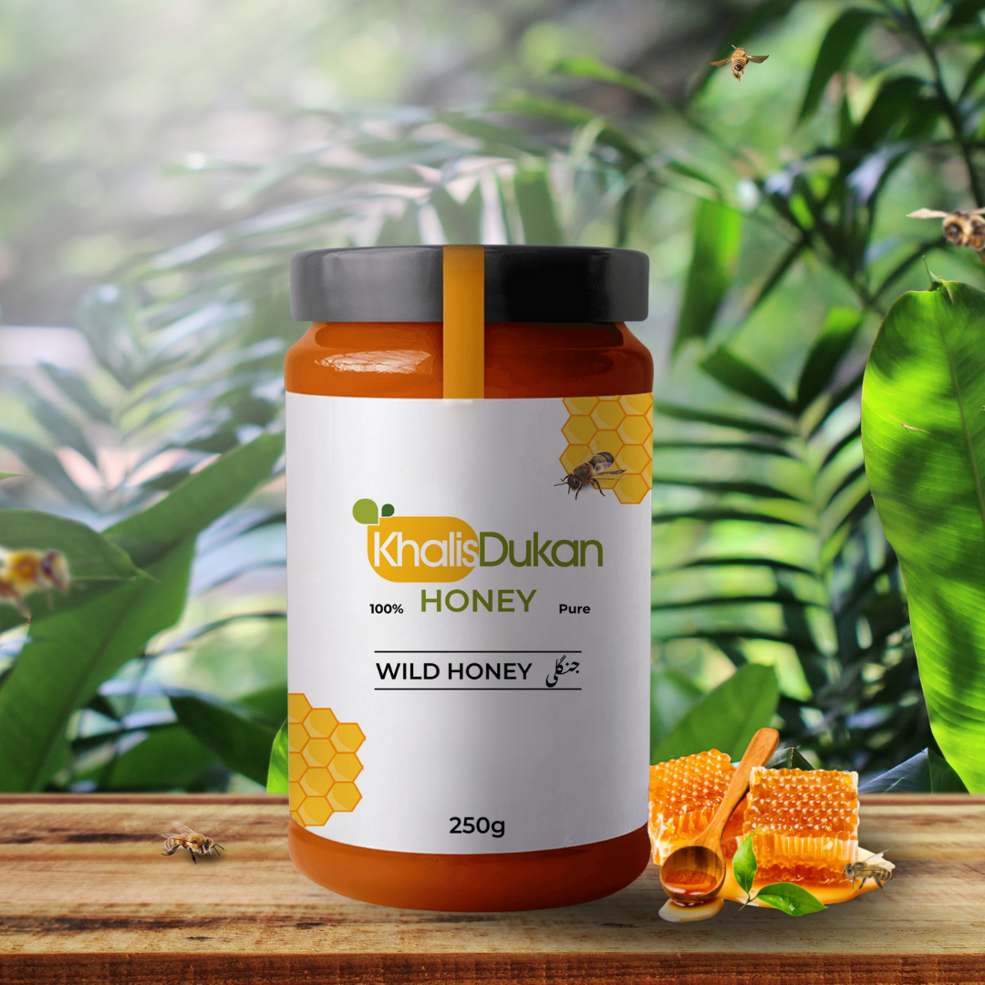 ✅  𝗪𝗶𝗹𝗱 𝗛𝗼𝗻𝗲𝘆 (250𝗴𝗺) – Small Bee / جنگلی چھوٹی مکھی کا خالص شہد
