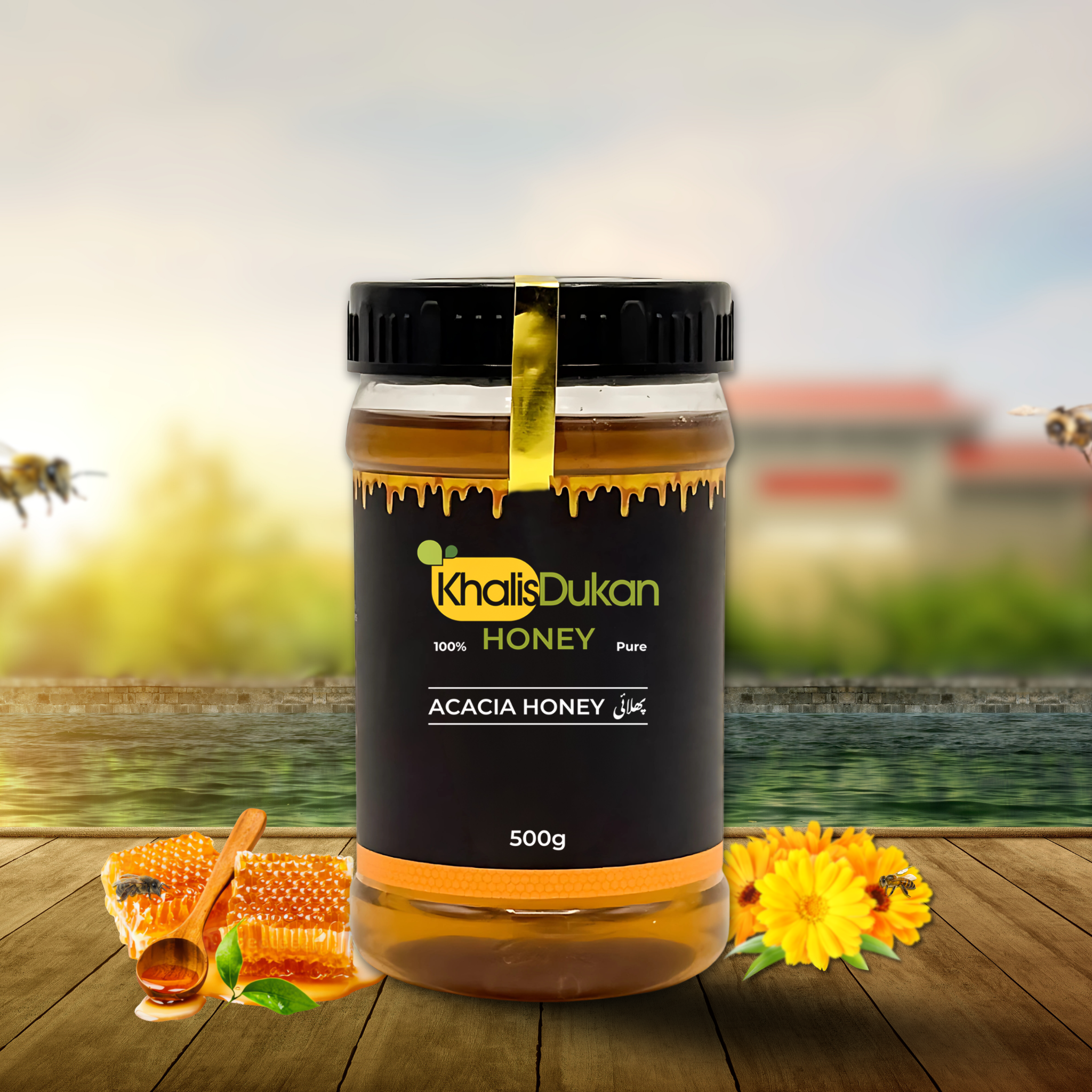 ✅  𝗔𝗰𝗮𝗰𝗶𝗮 𝗛𝗼𝗻𝗲𝘆 (𝟱𝟬𝟬𝗴𝗺) – Large Bee / بڑی مکھی کا خالص شہد